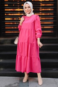 Pink Hijab Dress 7688P - 1