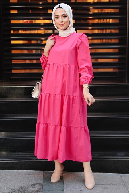 Pink Hijab Dress 7688P - Neva-style.com