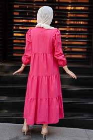 Pink Hijab Dress 7688P - 2