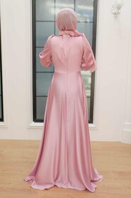  Long Sleeve Pink Hijab Evening Dress 3145P - 2