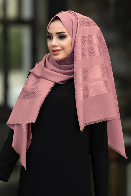 Pink Hijab Shawl 7505P - NEVA STYLE