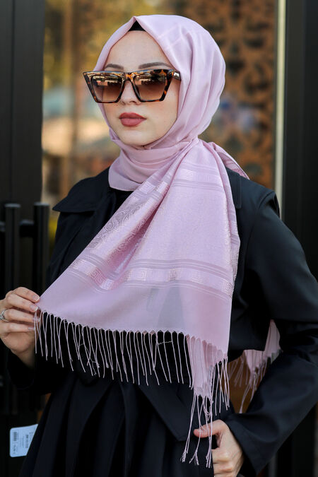 Pink Hijab Shawl 7545P - NEVA STYLE