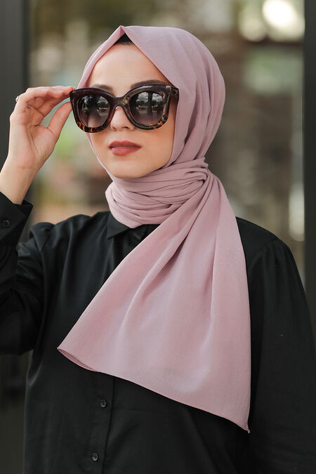 Pink Hijab Shawl 7550P - NEVA STYLE