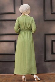 Pistachio Green Hijab Dress 3730FY - 2