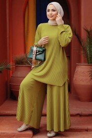 Pistachio Green Hijab Suit Dress 41502FY - 3