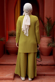 Pistachio Green Hijab Suit Dress 41502FY - 4