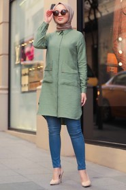 Pistachio Green Hijab Tunic 5753FY - 2