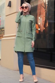 Pistachio Green Hijab Tunic 5753FY - 3