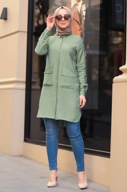 Pistachio Green Hijab Tunic 5753FY - 1