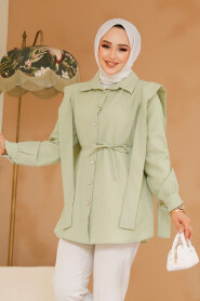 Pistachio Green Modest Tunic 10131FY - 2