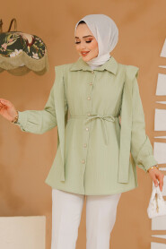 Pistachio Green Modest Tunic 10131FY - 3