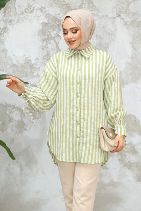 Pistachio Green Modest Tunic 10152FY - NEVA STYLE