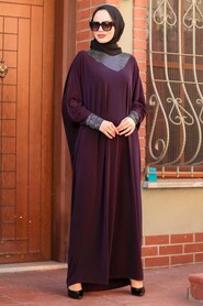 Plum Color Hijab Dress 10560MU - 1