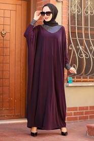 Plum Color Hijab Dress 10560MU - 2