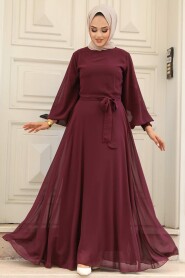 Plum Color Hijab Dress 20550MU - 1
