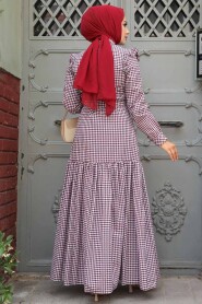 Plum Color Hijab Dress 2731MU - 3