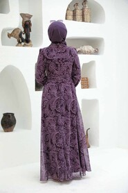 Plum Color Hijab Dress 279030MU - 2