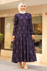 Plum Color Hijab Dress 5180MU - 2