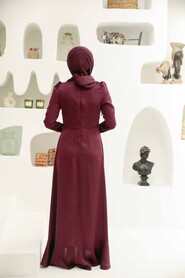  Modern Plum Color Muslim Evening Gown 3381MU - 2