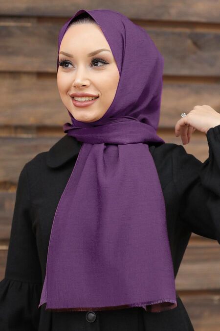 Plum Color Hijab Shawl 4780MU - NEVA STYLE