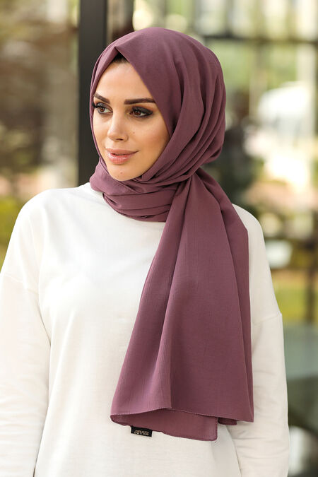 Plum Color Hijab Shawl 7550MU - NEVA STYLE