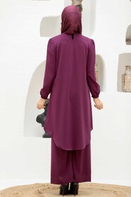 Plum Color Hijab Suit Dress 12510MU - 3