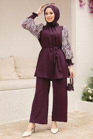 Plum Color Hijab Suit Dress 4837MU - 2
