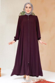 Plum Color Modest Abaya 45294MU 