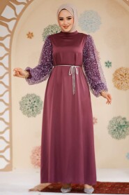 Plum Color Modest Gown 61671MU 