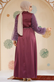 Plum Color Modest Gown 61671MU - 3