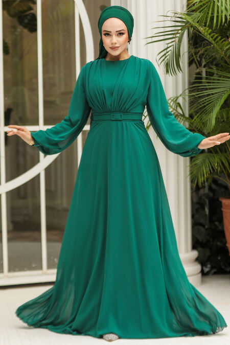 Plus Size Light Blue Islamic Clothing Evening Dress 5422AY - NEVA STYLE