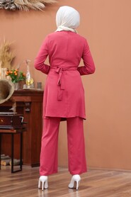 Pomegranate Flower Color Hijab Dual Suit Dress 3000NC - 2