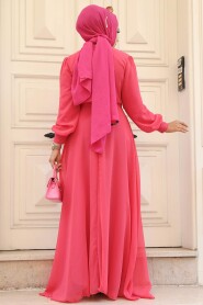 Pomegranate Flower Hijab Dress 2703NC - 4
