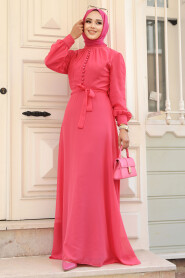 Pomegranate Flower Hijab Dress 2703NC - 1