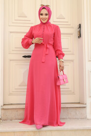 Pomegranate Flower Hijab Dress 2703NC - 2