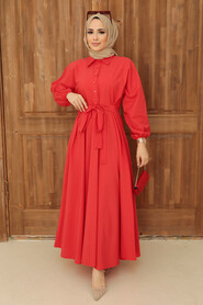 Pomegranate Flower Hijab Dress 50091NC - 2
