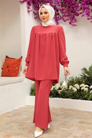 Pomegranate Flower Hijab Suit Dress 56835NC - 1