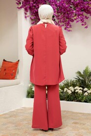 Pomegranate Flower Hijab Suit Dress 56835NC - 6