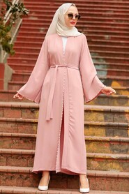 Powder Pink Hijab Abaya 41021PD - 2