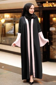 Powder Pink Hijab Abaya 55510PD - 2
