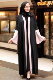 Powder Pink Hijab Abaya 55510PD - 1