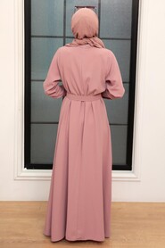 Powder Pink Hijab Dress 10078PD - 2