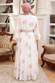 Powder Pink Hijab Dress 10384PD - 2