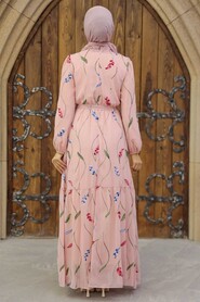 Powder Pink Hijab Dress 11282PD - 3