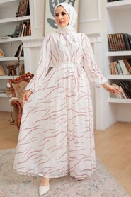 Powder Pink Hijab Dress 12302PD - 2