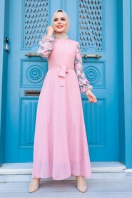 Powder Pink Hijab Dress 12327PD - 1