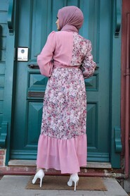 Powder Pink Hijab Dress 12328PD - 2