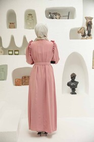 Powder Pink Hijab Dress 1299PD - 2