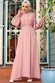Powder Pink Hijab Dress 2247PD - 1