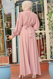 Powder Pink Hijab Dress 2247PD - 2